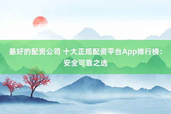最好的配资公司 十大正规配资平台App排行榜：安全可靠之选