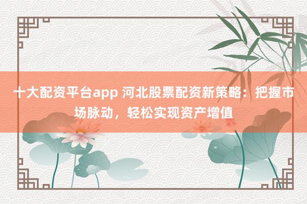 十大配资平台app 河北股票配资新策略：把握市场脉动，轻松实现资产增值