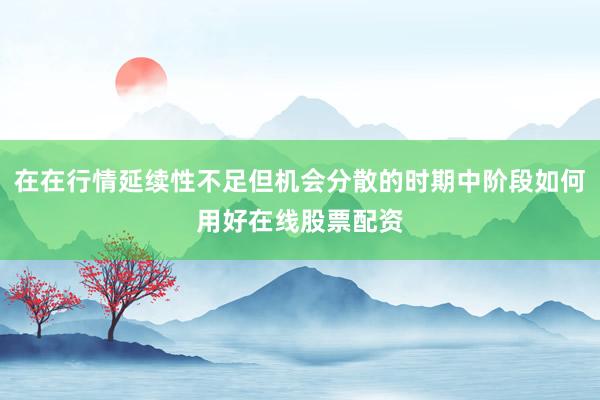 在在行情延续性不足但机会分散的时期中阶段如何用好在线股票配资