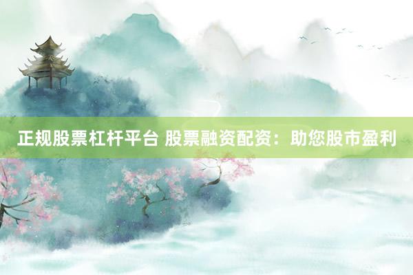 正规股票杠杆平台 股票融资配资：助您股市盈利